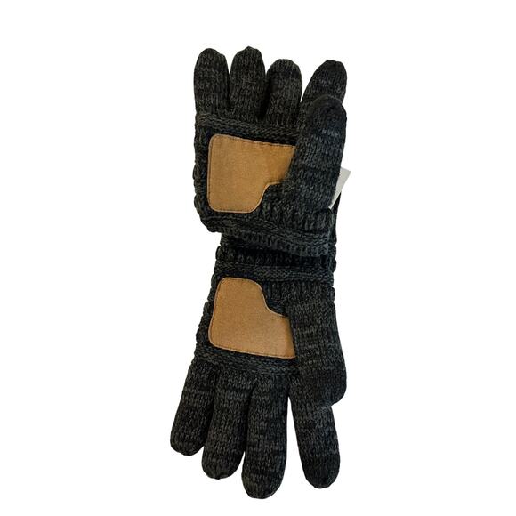 CC Exclusives Two-Toned Ribbed Smart Touch Gloves One Size Winter Warm - Picture 2 of 2